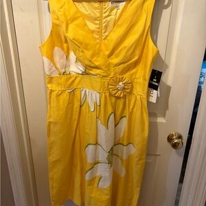 Yellow Floral‎ Sleeveless Dress
